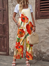 EMERY ROSE Women's Casual Summer Floral Jumpsuit With Tie Straps